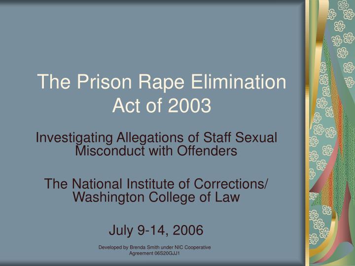 the prison rape elimination act of 2003