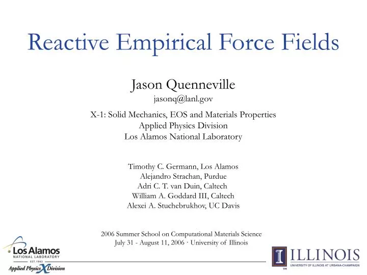 reactive empirical force fields