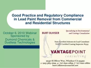 Good Practice and Regulatory Compliance in Lead Paint Removal from Commercial and Residential Structures