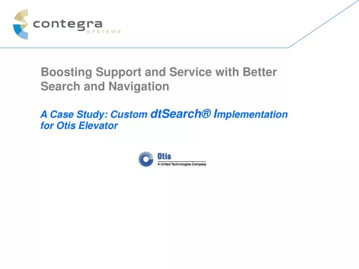 a case study custom dtsearch i mplementation for otis elevator