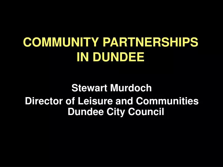 community partnerships in dundee