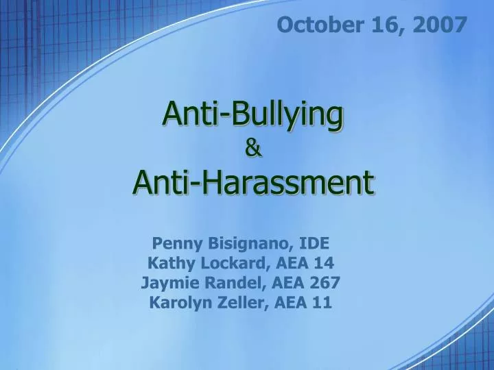 anti bullying anti harassment