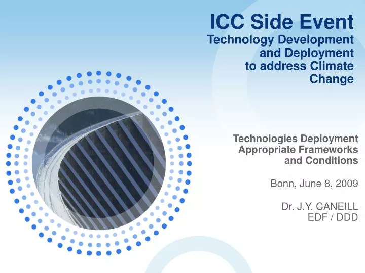 icc side event technology development and deployment to address climate change