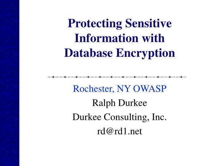 protecting sensitive information with database encryption