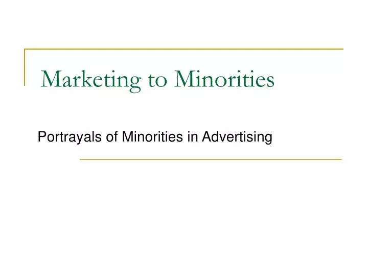 marketing to minorities