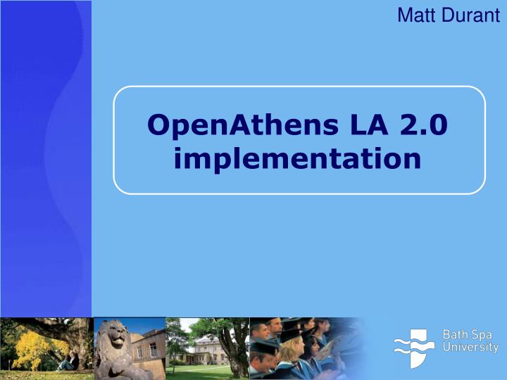 openathens la 2 0 implementation