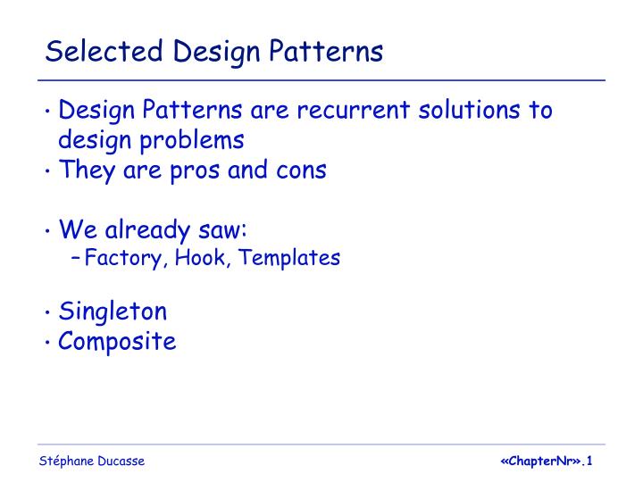 selected design patterns