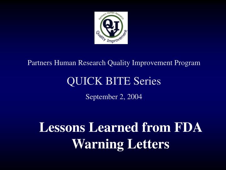 lessons learned from fda warning letters