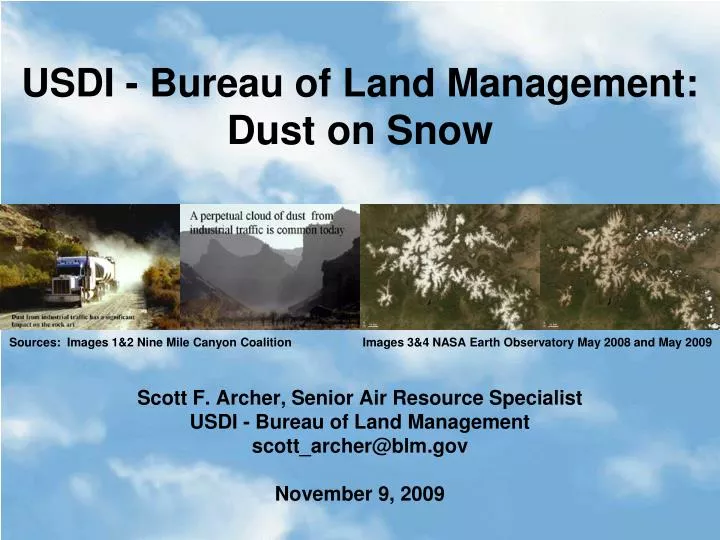 usdi bureau of land management dust on snow