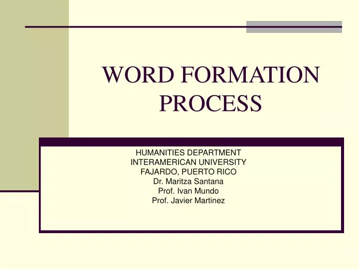 word formation process