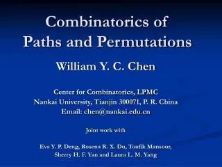 Combinatorics of Paths and Permutations