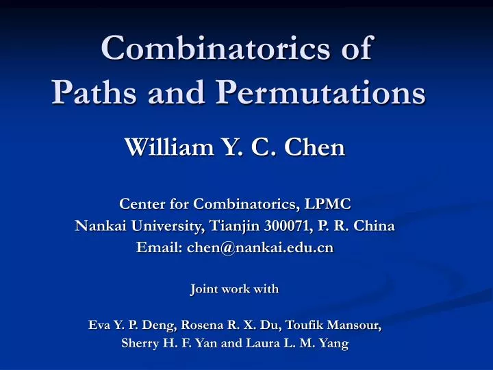 combinatorics of paths and permutations