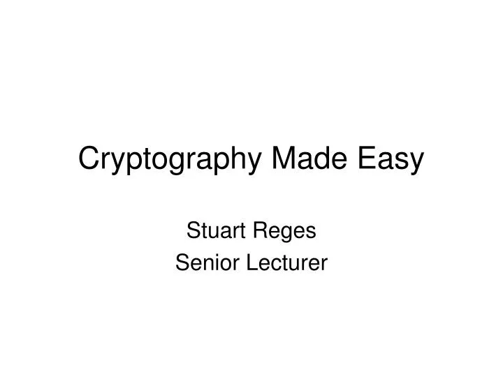 cryptography made easy
