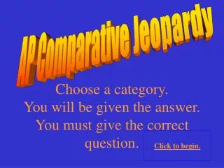 AP Comparative Jeopardy