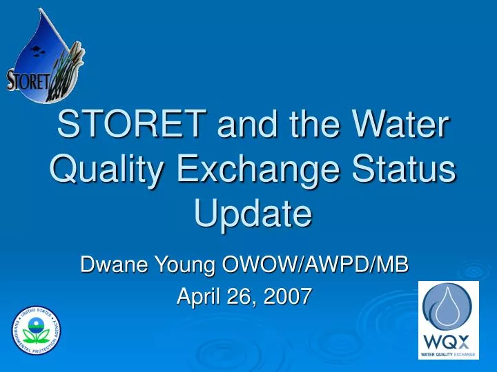 storet and the water quality exchange status update