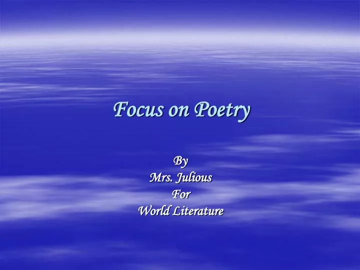 focus on poetry