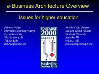e -Business Architecture Overview