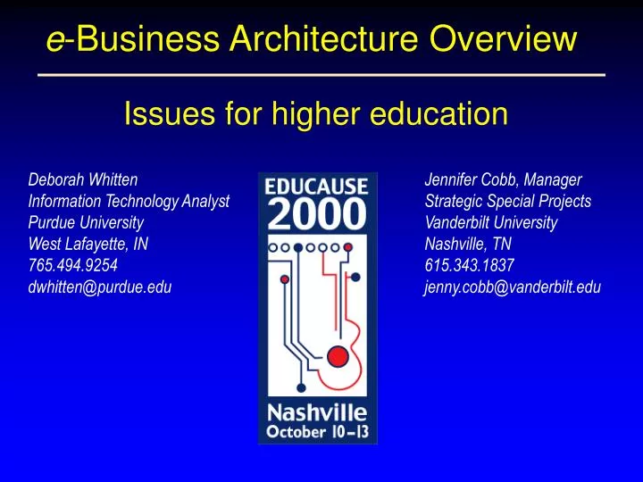 e business architecture overview
