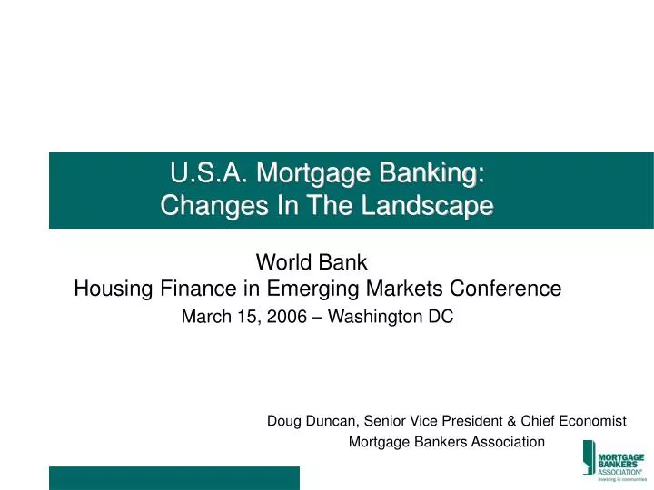 u s a mortgage banking changes in the landscape