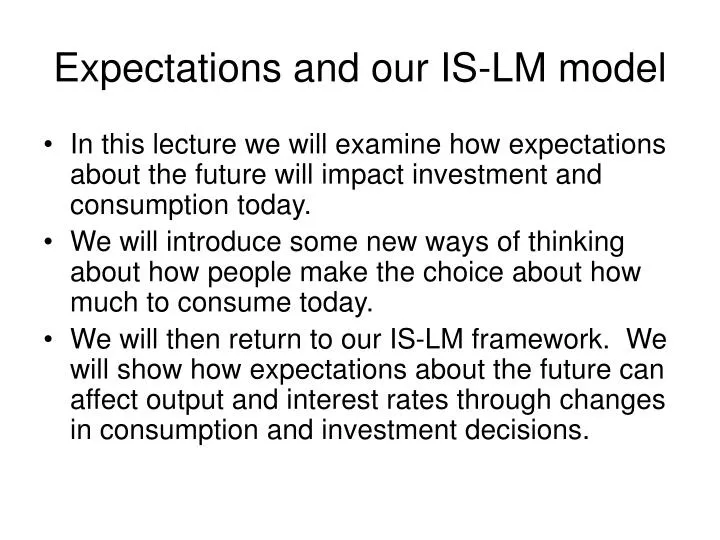 expectations and our is lm model