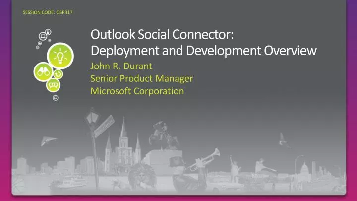 outlook social connector deployment and development overview