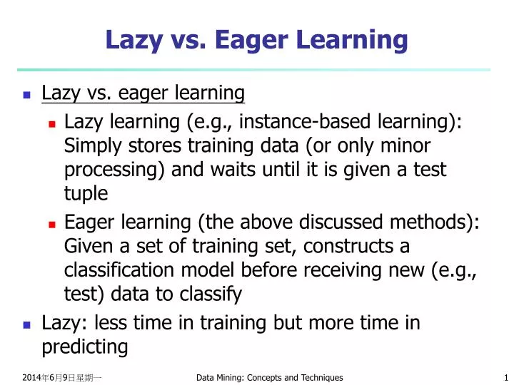 lazy vs eager learning