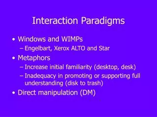 Interaction Paradigms