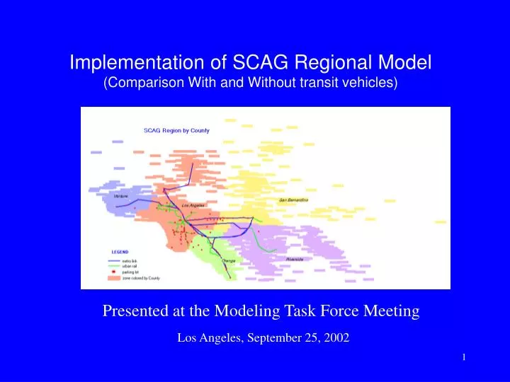 implementation of scag regional model comparison with and without transit vehicles