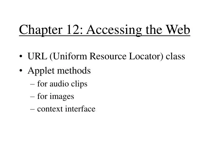 chapter 12 accessing the web