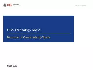 UBS Technology M&amp;A