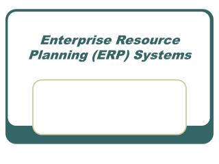 enterprise resource planning erp systems