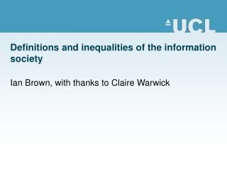 Definitions and inequalities of the information society