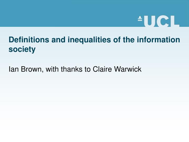 definitions and inequalities of the information society