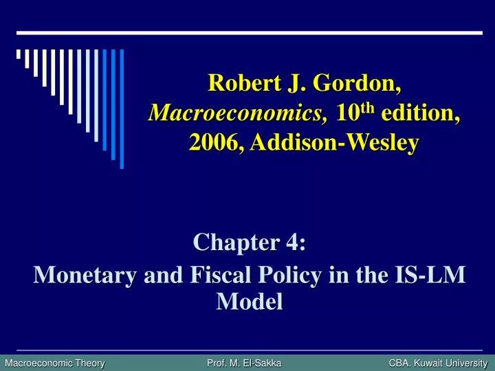 robert j gordon macroeconomics 10 th edition 2006 addison wesley
