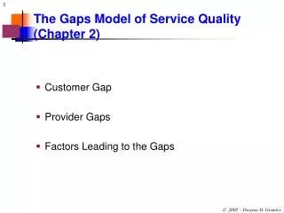 The Gaps Model of Service Quality (Chapter 2)