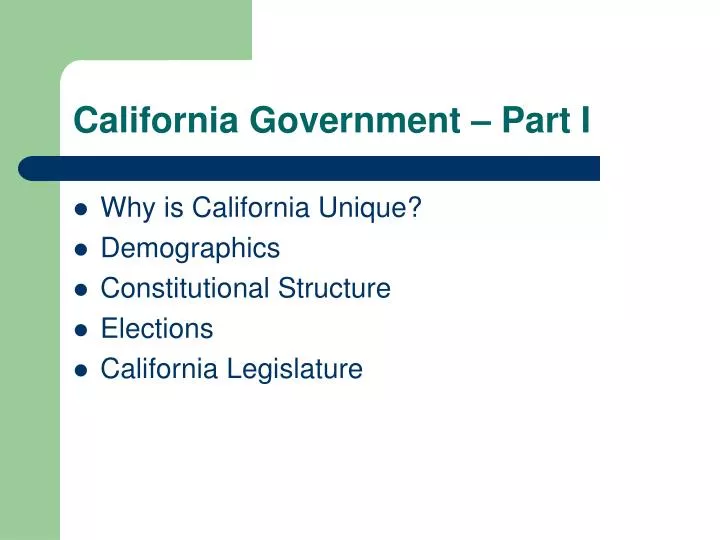 california government part i