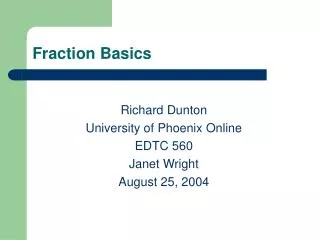 Fraction Basics