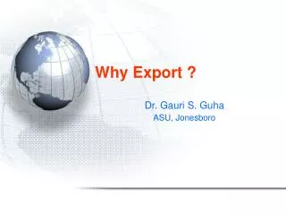 Why Export ?