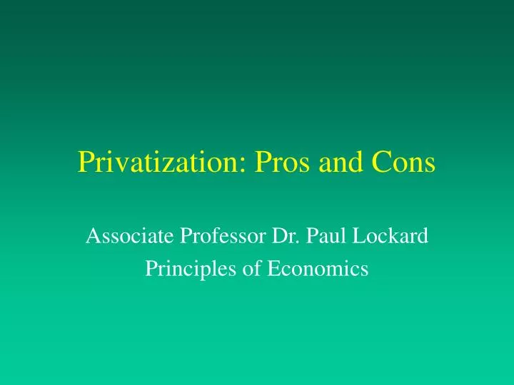 privatization pros and cons