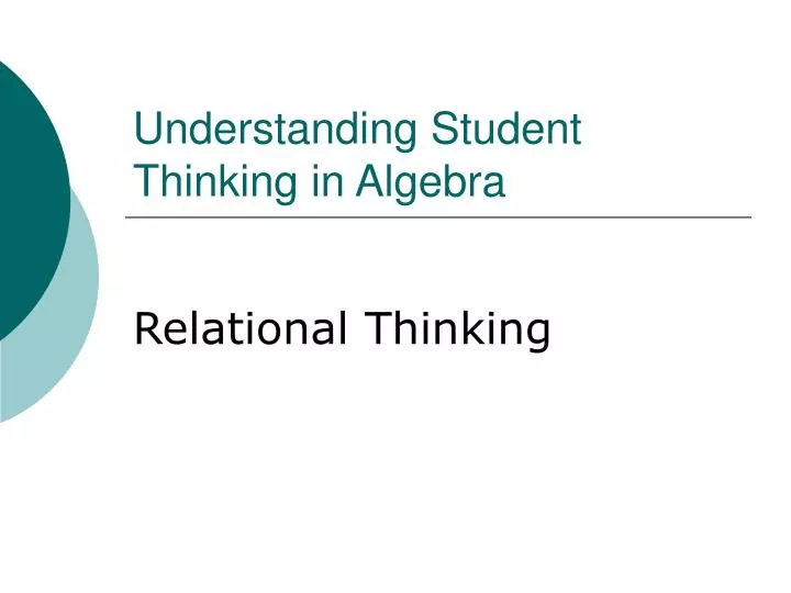 understanding student thinking in algebra