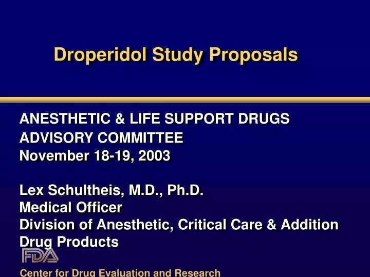droperidol study proposals