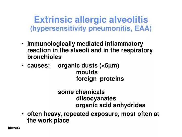 extrinsic allergic alveolitis hypersensitivity pneumonitis eaa