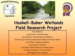 Haskell-Baker Wetlands Field Research Project