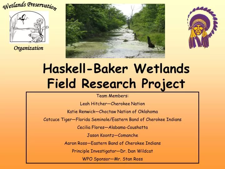 haskell baker wetlands field research project