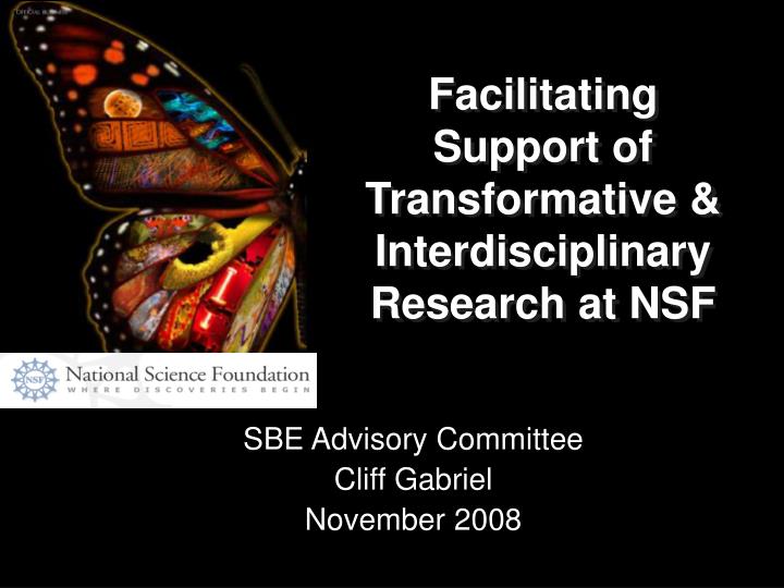 facilitating support of transformative interdisciplinary research at nsf