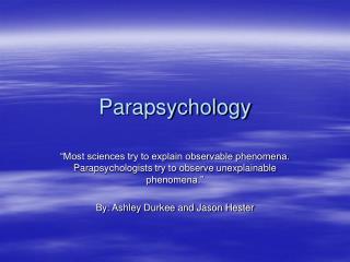 Parapsychology