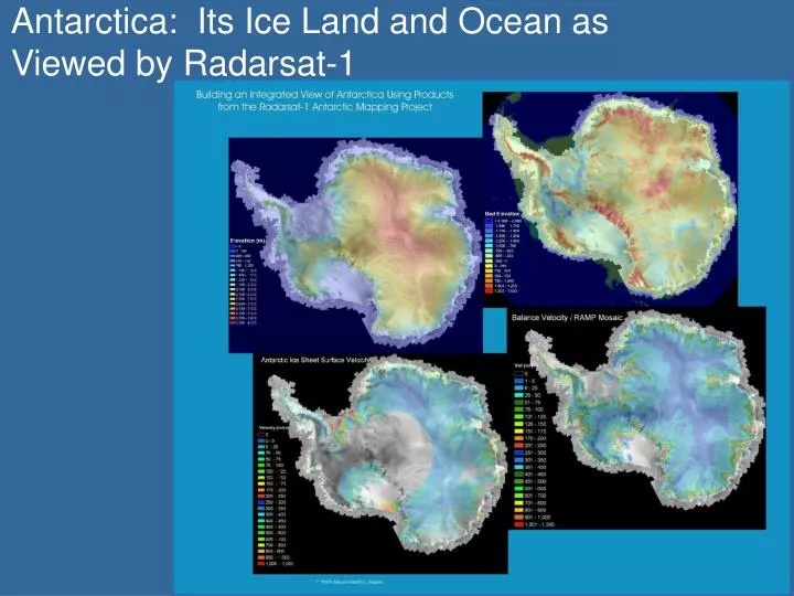 antarctica its ice land and ocean as viewed by radarsat 1
