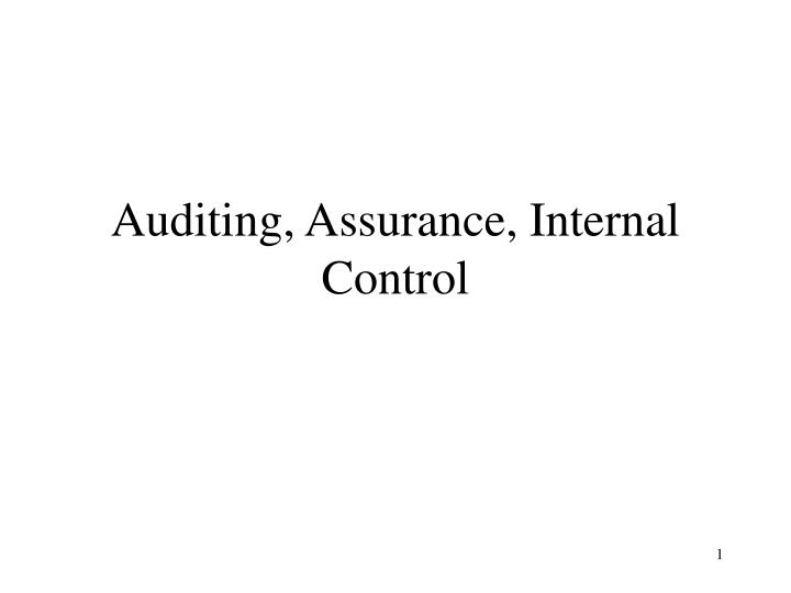 auditing assurance internal control