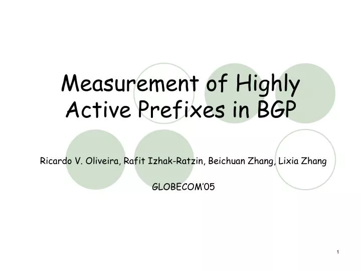 measurement of highly active prefixes in bgp