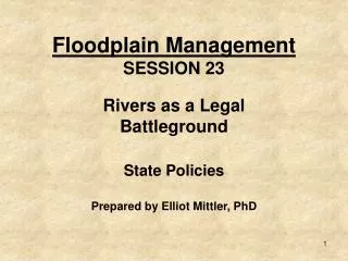 Floodplain Management SESSION 23